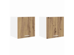 Conjunto Armário Suspenso com Porta 2 Peças Carvalho Artesanal e Branco MAISON EXCLUSIVE