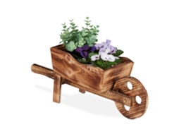 Carrinho De Mão De Madeira Para Plantas E Flores