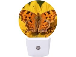 Luminária De Parede Com Sensor Crepuscular, Led Laranja 0,5w Em