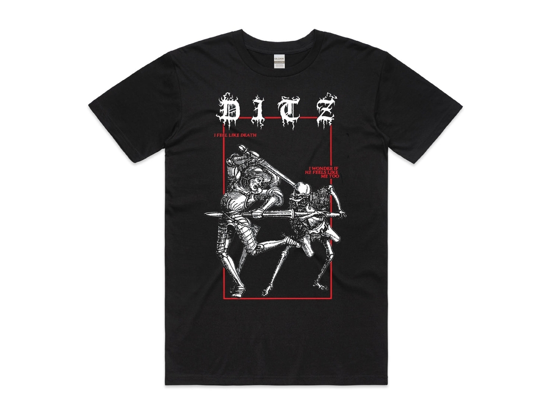 Ditz I Feel Like Death Black T shirt ROCKINSTONE Unisex Adults Best Sellers Size:l