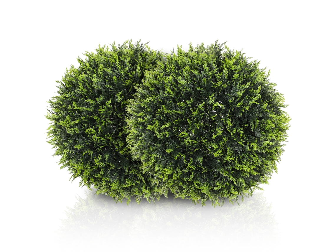 Conjunto de 2 cedros artificiais, planta de interior de 45 cm, planta artificial, planta decorativa, plantas decorativas para casa, mesa, corredor.