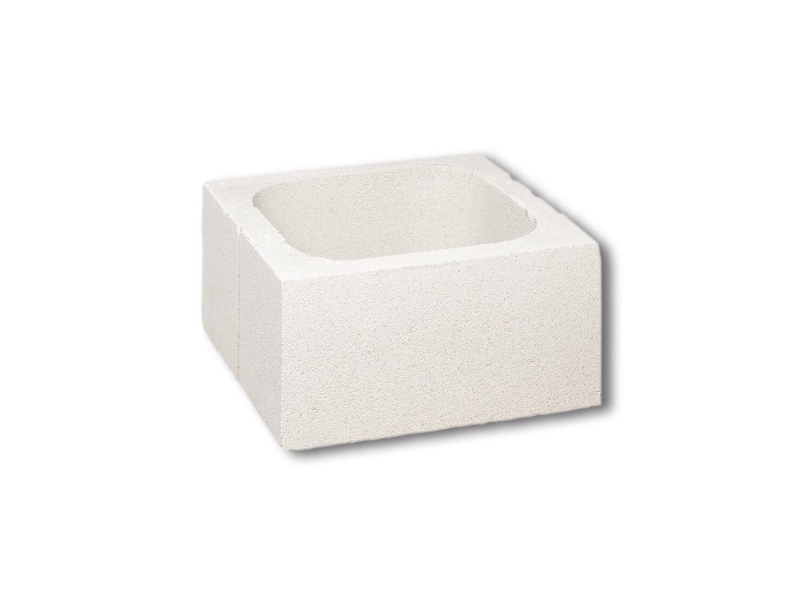 Peça De Pilar De Bloco De Concreto Liso Branco / 29x29x19 Cm / Peça