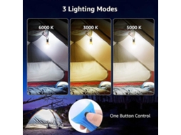 Lanterna De Acampamento, Lâmpada De Acampamento Operada Por Bateria , 3 Modos De Luz, 80 140 Lm, Luz Led Portátil Olysi Shop (inclusa)
