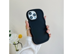 2 Capas Para Iphone 17 Pro Pretas Com Estampa De Ondas Grandes E Cores Vibrantes, Macias E Espessas.