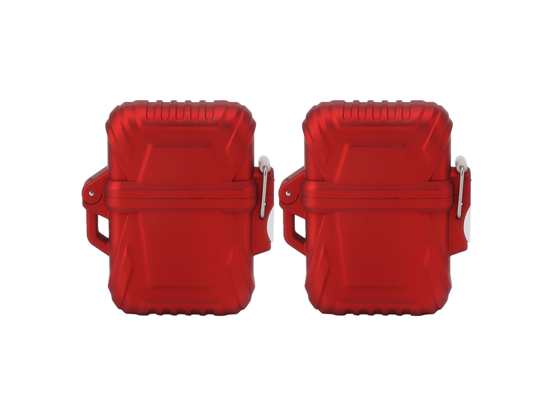 2pcs Capa Isqueiro Torch S/MARCA resistente à água portátil para camping vermelho