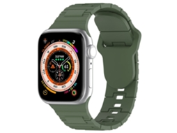 Bracelete de Smartwatch para Apple Watch 8 41 mm com fivela quadrada estilo armadura de silicone (verde escuro)