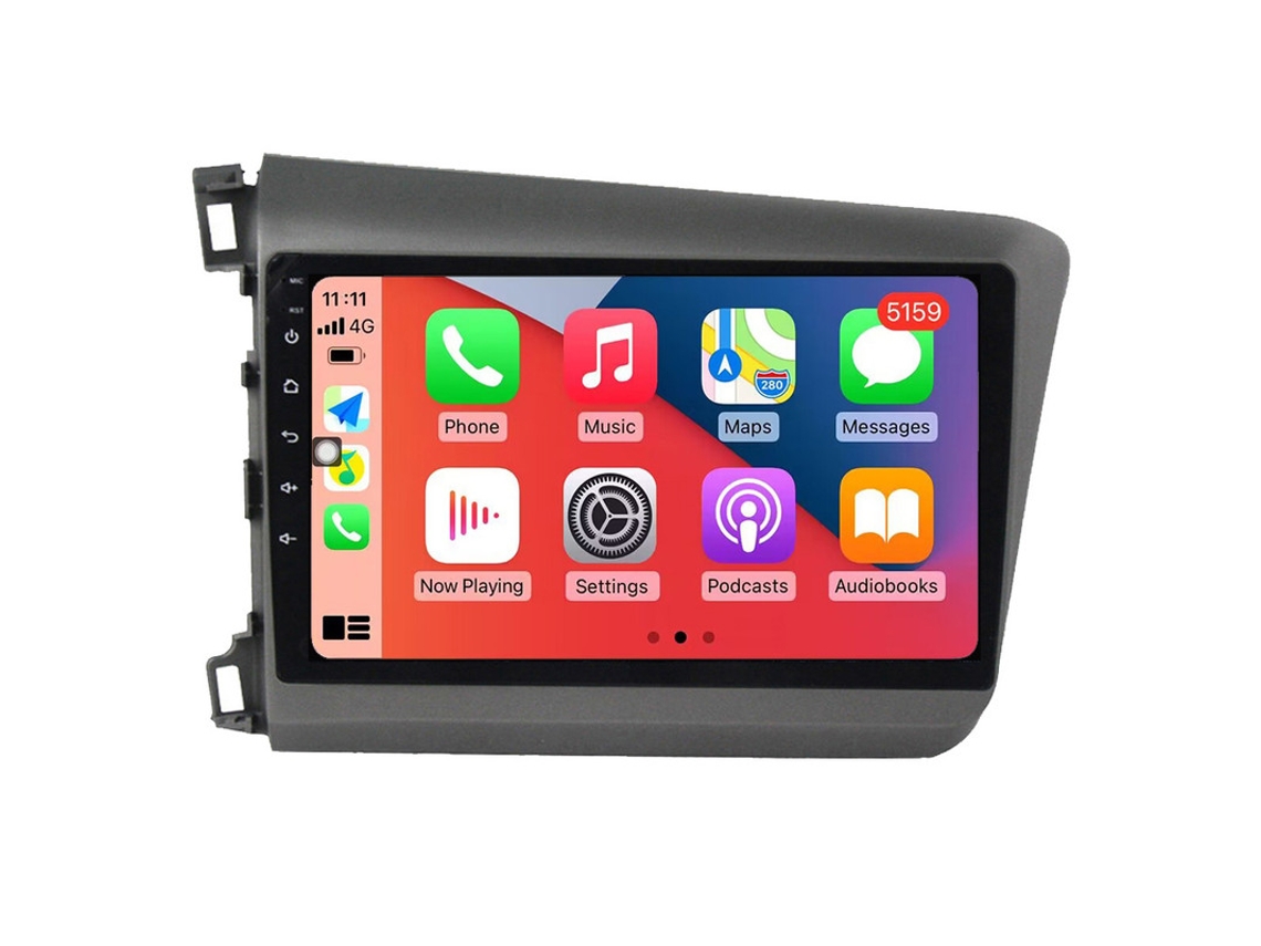 Auto Rádio Carro Bluetooth Autoradio 8GB RAM 128G ROM CarPlay Navegação GPS Ecrã Táctil RoverOne para Honda Civic 9 FB FK FD 2011-2015  