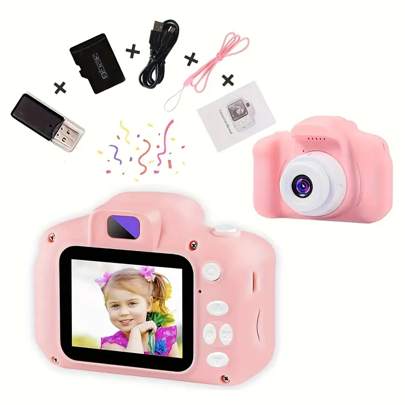Câmera Digital De 8 Mp Para Crianças Com Cartão De Memória De 32 Gb E Leitor De Cartão Presente De Natal Perfeito Brilvibera