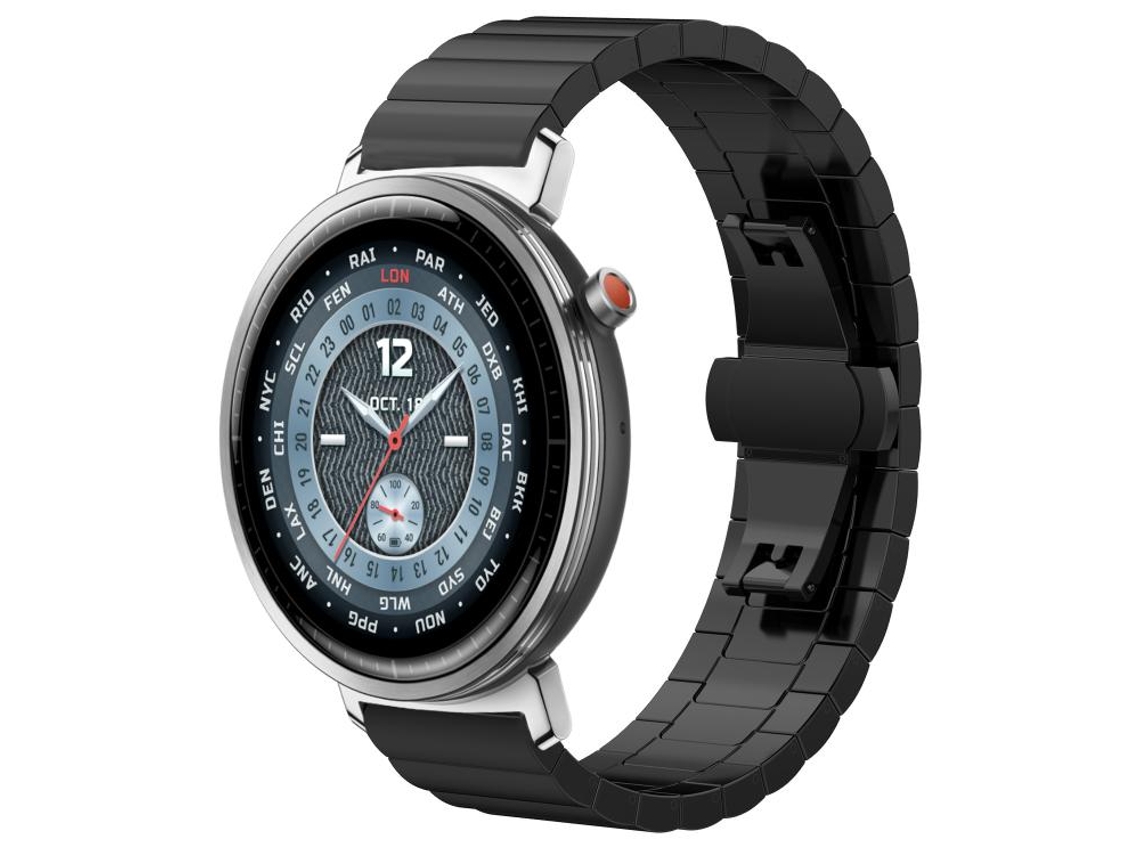 Bracelete de aço para Honor Watch Fit com textura de bambu e conta preta XIAOMOYU