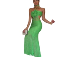 Vestido de Praia Feminino de Tricô com Costas Abertas SFUSHOS
