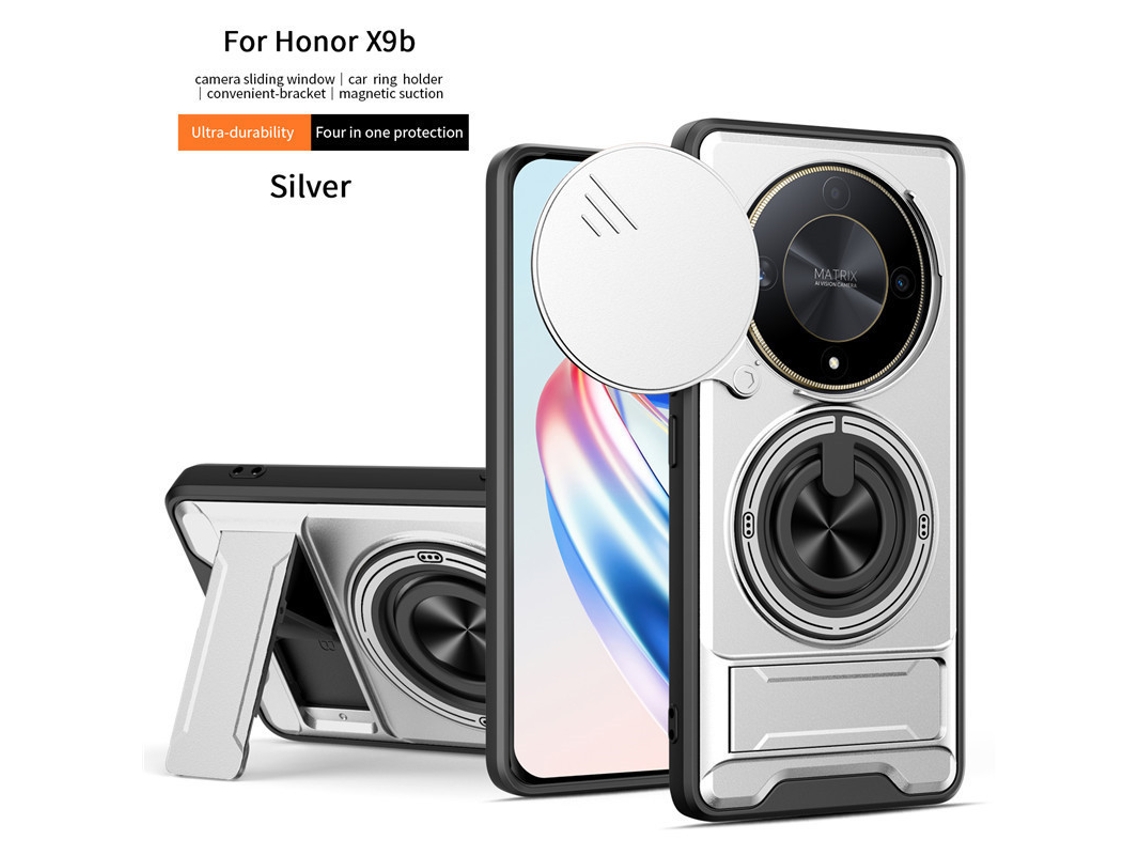 Capa Para Celular Com Suporte Duplo, Protetor Para Proteção Contra Quedas.prata, Honor 200 Smart 5g (versão Internacional)