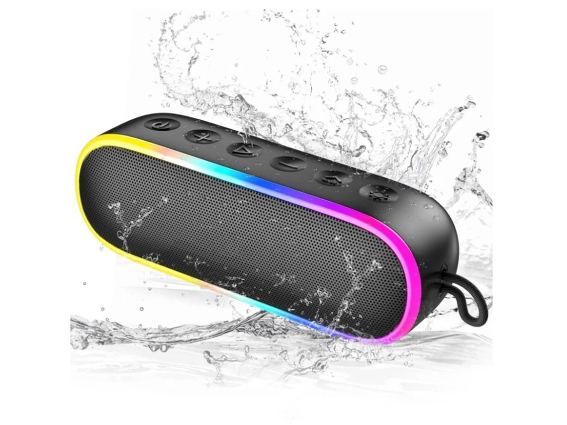 Alto Falante Bluetooth Para Chuveiro Alto Falantes Sem Fio Portáteis À Prova Dágua Ipx7 Som Nítido De 20 W Graves Extra Luzes Dinâmicas Yizhood