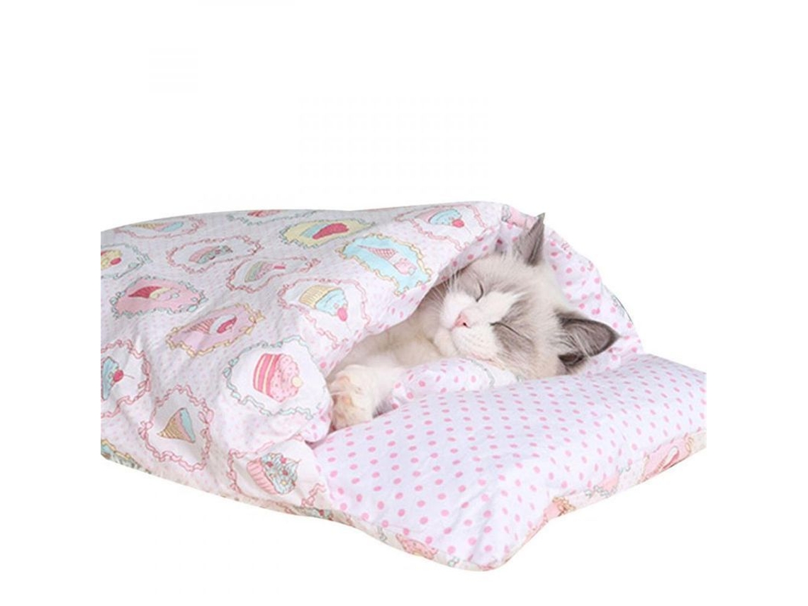 Rebe cama para Gato de Invierno Abrigo Removable Con Diseño de Cueva Calientito para Mascotas Pequeñas M G