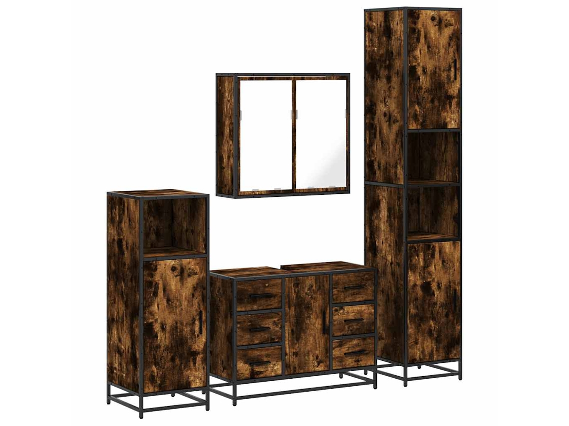 Bathroom Furniture Set, Bathroom Furniture Sets Vidaxl Marrom Madeira Processada (n/a)
