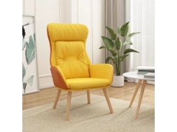 Vidaxl Cadeira De Descanso Pvc E Tecido Amarelo Mostarda