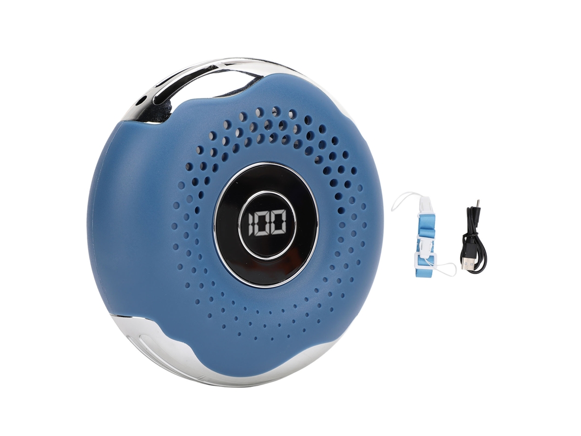 Ventilador Portátil de Pescoço Usb Recarregável Azul