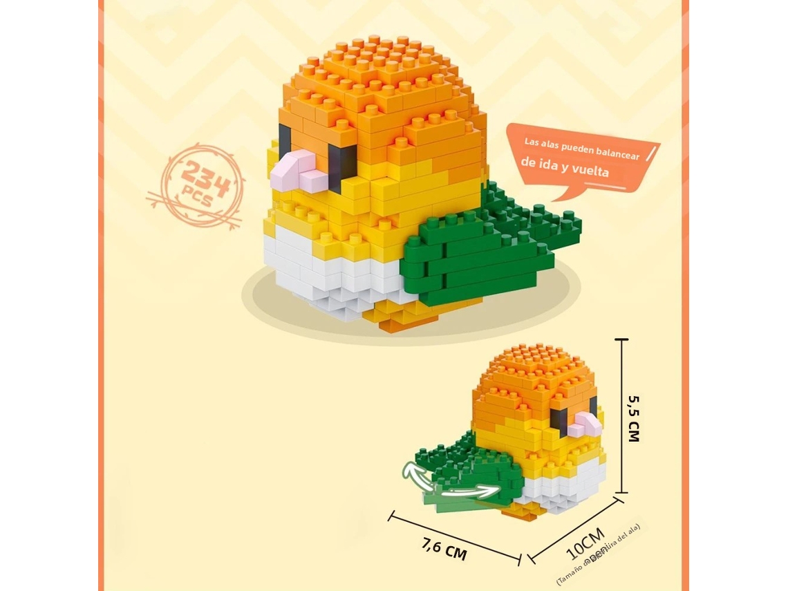 (laranja) Brinquedo De Blocos De Montar 3d Mini Diamante Para Adultos - Mundo Animal - Blocos De Construção Em Abs
