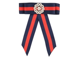 Broche De Fita Com Pérola Falsa Acessório Decorativo Elegante
