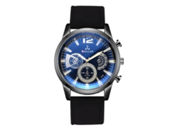 Relógio Masculino de Moda com Pulseira de Couro Pu e Mostrador de Três Olhos