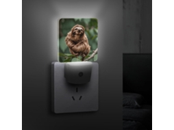 Luminária Noturna Bicho Preguiça, Luminária De Parede Com Tomada, Luz Noturna Led Com Sensor Crepuscular, Luzes Noturnas