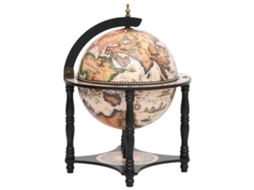 Garrafeira em forma de globo VIDAXL Preto Madeira (42x42x57 cm)