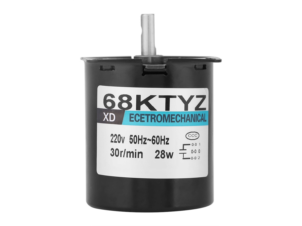 Motor síncrono de ímã permanente AC220V 28W 30rpm CW/CCW Com Engrenagem XD68KTYZ-AC S1