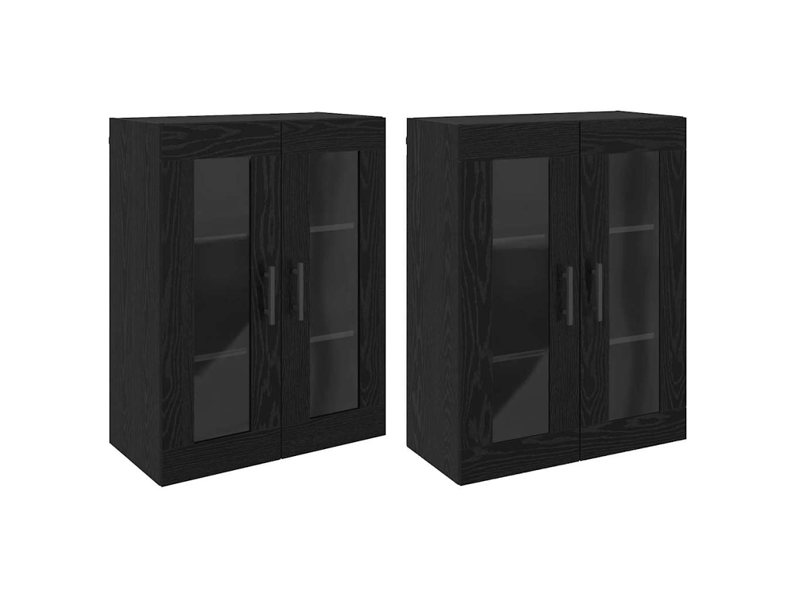 Armários de parede, 2 peças, Carvalho Preto, MAISON EXCLUSIVE