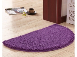 Tapete De Banho Meia Lua Em Chenille Absorvente 60x90cm Violeta