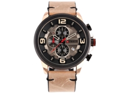 Relógio de pulso masculino Curren com seis ponteiros, calendário, pulseira de couro PU, movimento de quartzo e resistência à água.
