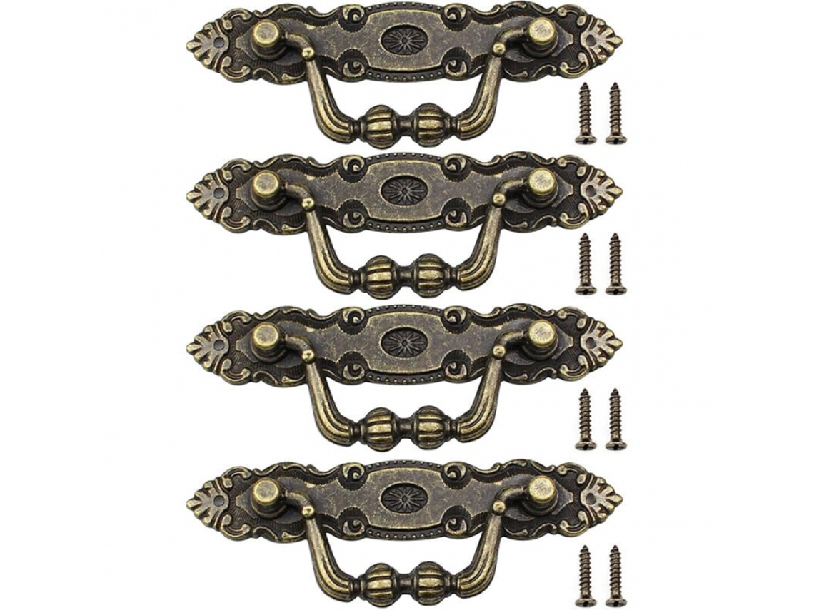 Puxadores Para Móveis, Conjunto De 4, Vintage Para Gavetas, Em Bronze, Móveis E Armários