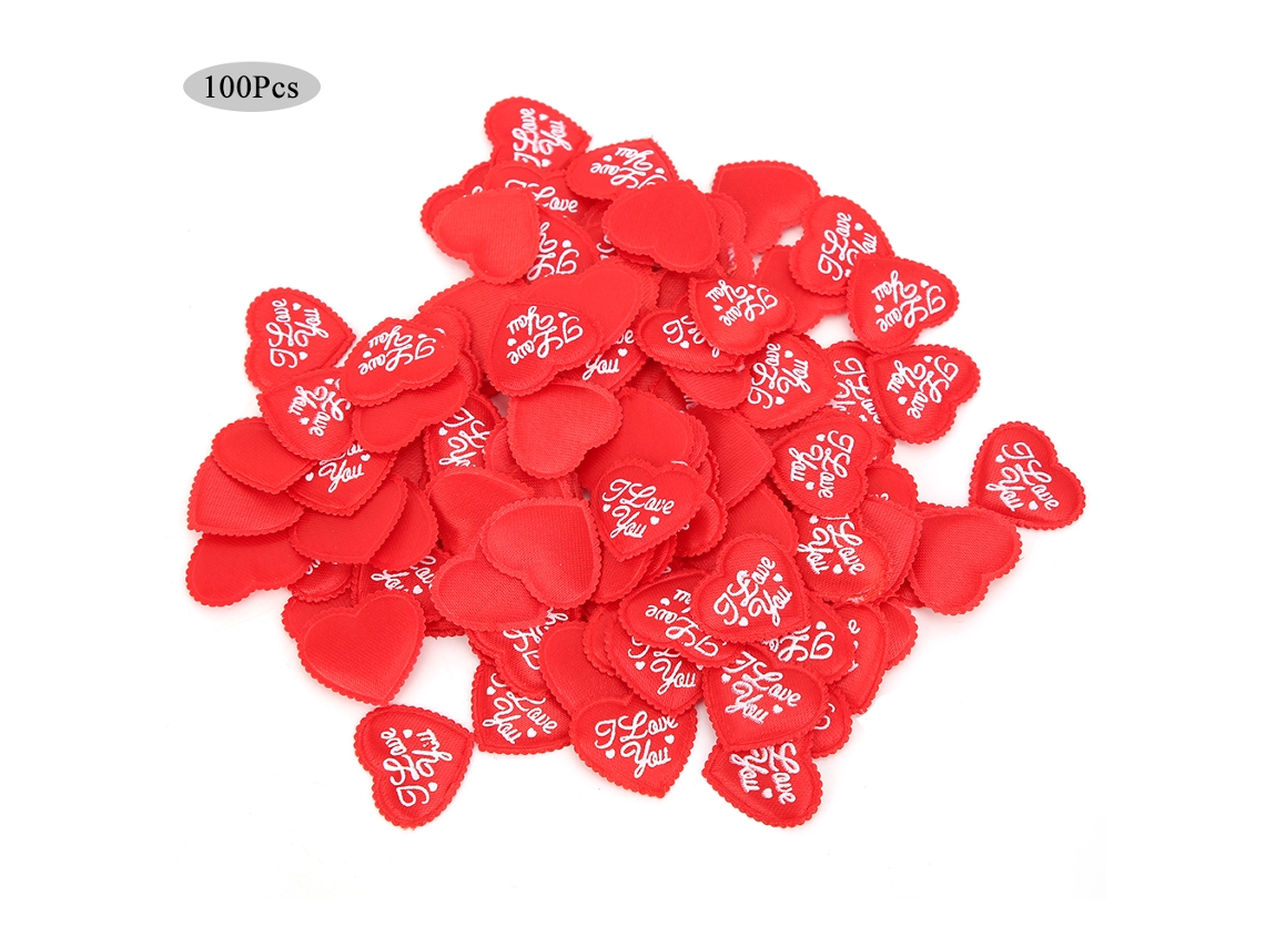 Decoração de Casamento com 100 Peças de Coração de Espuma Poliéster Vermelho