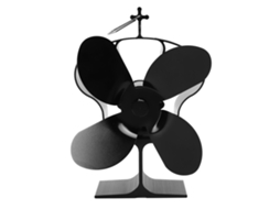 Ventilador de lareira com 4 pás, alta resistência ao calor, autoinicializador, preto, diâmetro 152mm