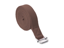 Yoga Faixa Em Algodão, Fivela Sliding Metal, Acessório Marrom 2,5m-aquaforge