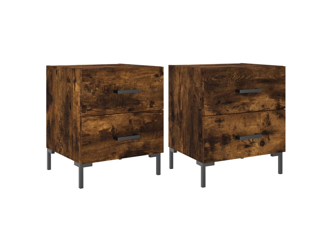 Bedside Cabinet, Bedside Cabinets Vidaxl Marrom Madeira Processada (n/a)