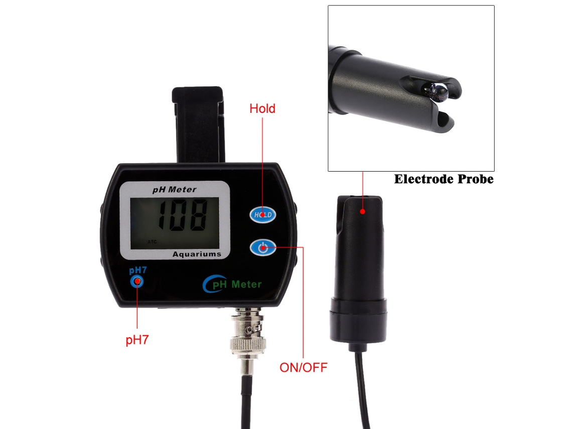 Medidor De Ph En Línea Mini Profesional Para Água Com Luz De Fundo E Compensação De Temperatura