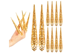 10 Pacote Anéis De Unhas Claw Rainha Antiga Acessório Traje Cosplay Drama Bailado Show