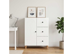 Vidaxl Buffet Branco Brilhante 66 X 34,5 X 90 Cm Derivados De Madeira