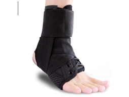 Tornozeleira em peça única com tiras de suporte ajustáveis, ideal para corrida, basquete e recuperação de lesões e entorses. HDDB