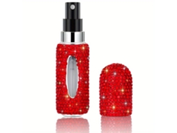 (vermelho) Frasco De Perfume Portátil Reutilizável De 5 Ml Com Bico Spray Em Formato De Diamante Brilhante