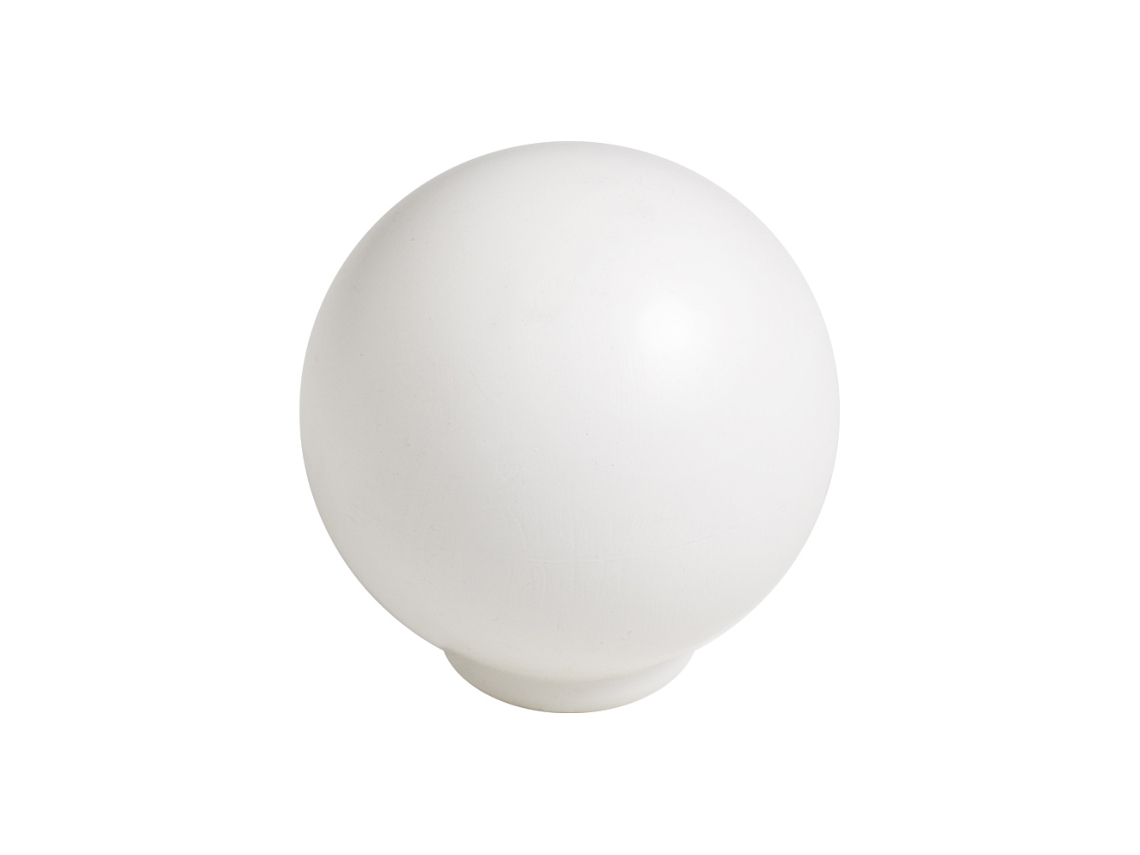 Pacote com 50 Puxadores de Bola Abs de 29 mm de Diâmetro Branco Fosco HARDWAREXCHANGE