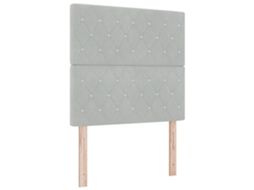 Cabeceira Cinzento Light exclusiva da MAISON em couro sintético (100 cm)