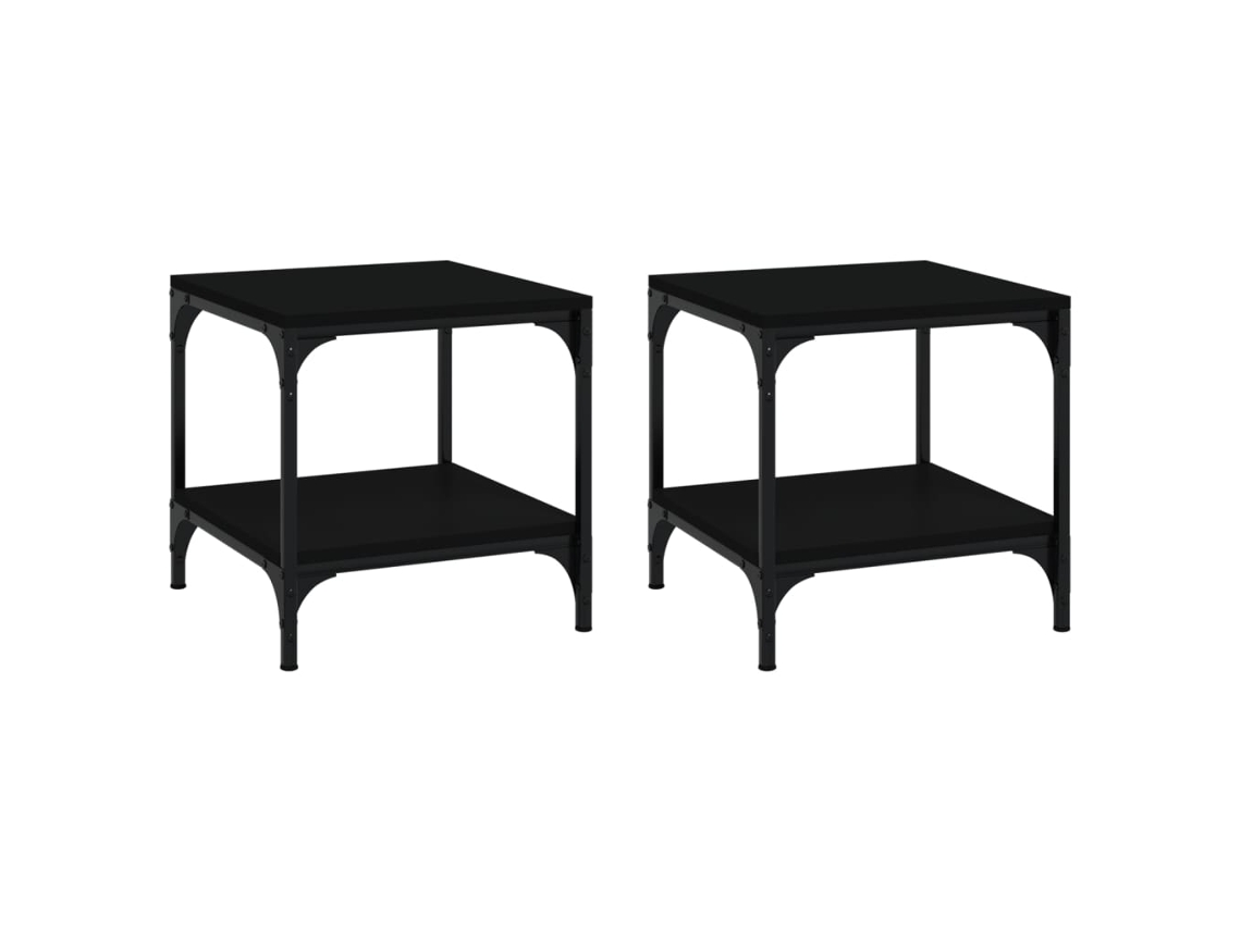 Side Table, Side Tables Vidaxl Preto Madeira Processada (40 X 40 X 40 Cm)