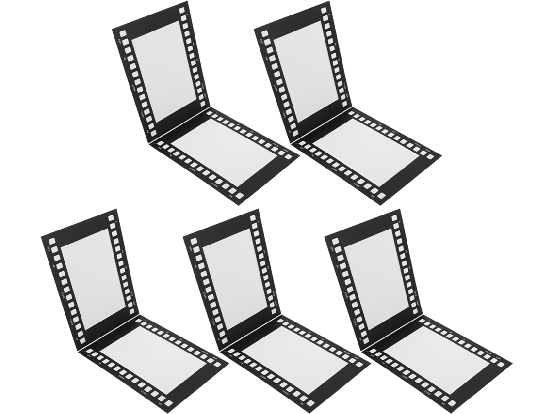 Conjunto 5 Molduras Papelão Horizontais 6 Polegadas Estilo Cinema Painel Duplo Álbuns Recortes Decoração Mesa GOKOCO