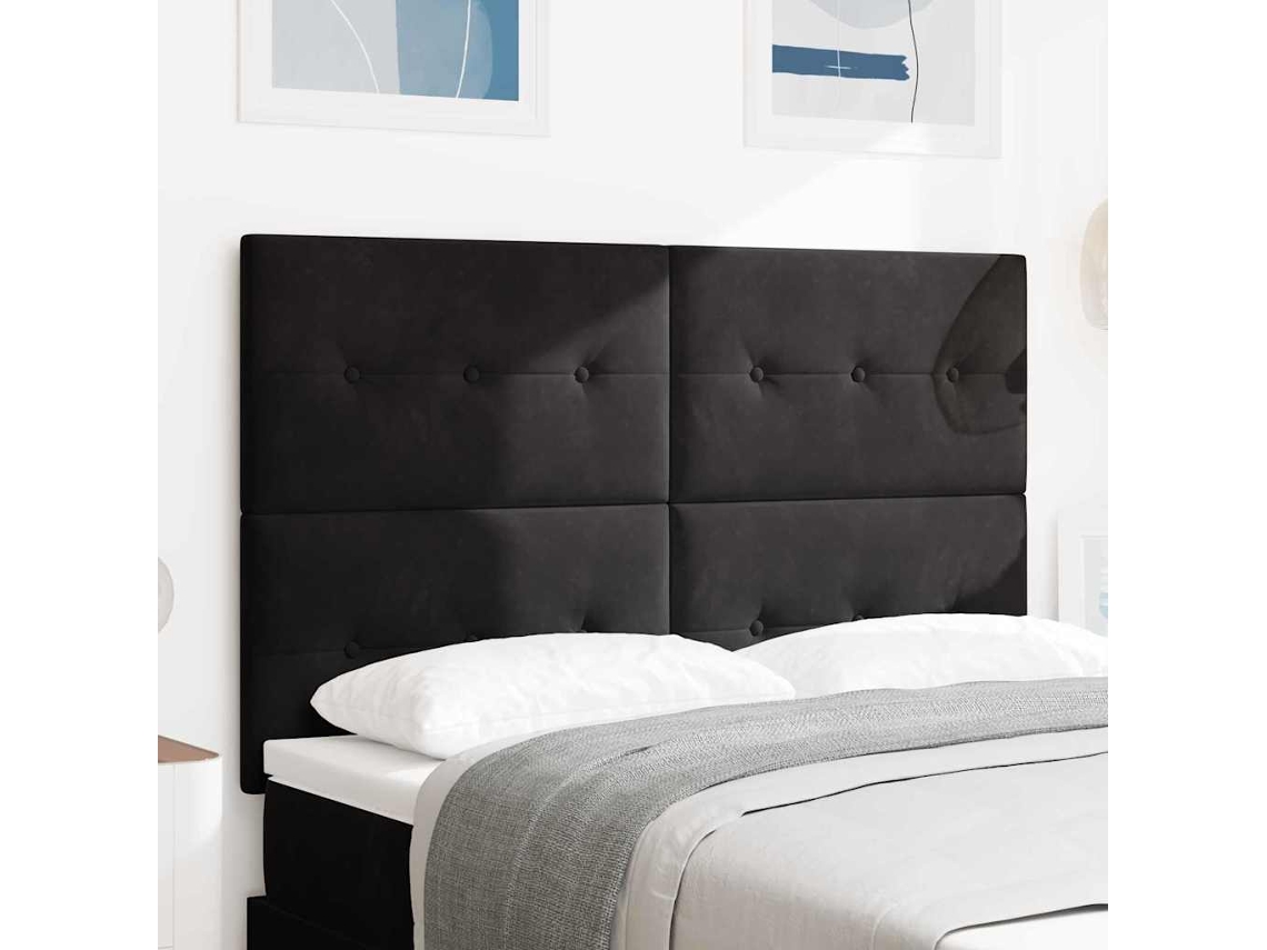 Vidaxl Cabeceira Preto 144 Cm Veludo