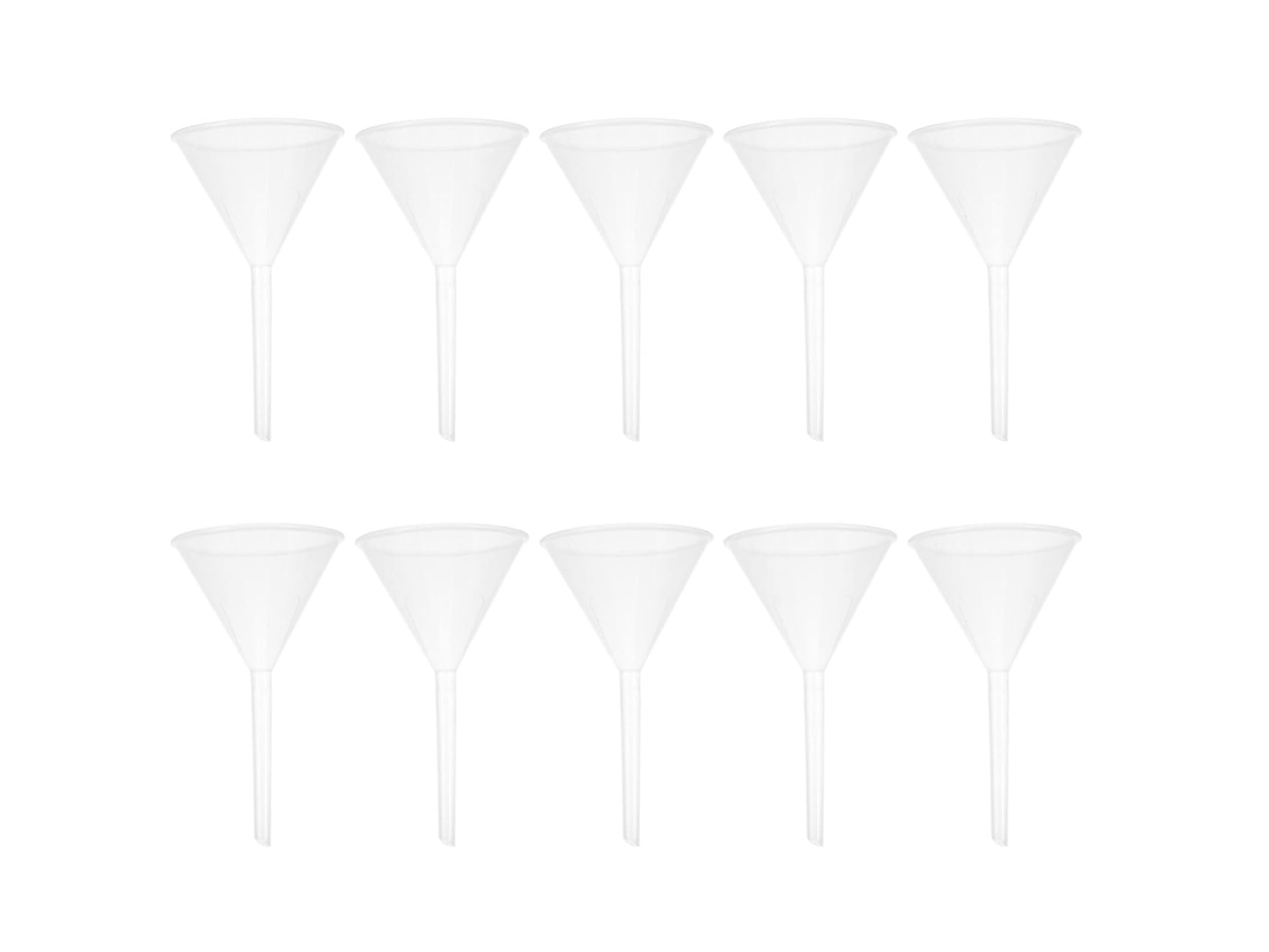 Funil Packove, Pacote Com 10 Unidades, Triangular De Plástico, 90mm, Resistente A Ácidos E Álcalis, Para Experimentos