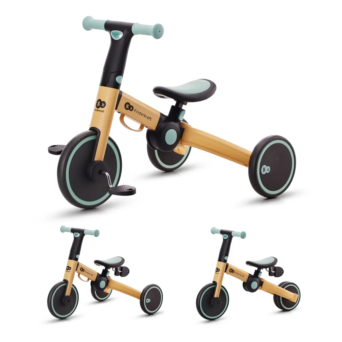 Triciclo E Bicicleta De Equilíbrio Multifuncional Kinderkraft 4trike Azul