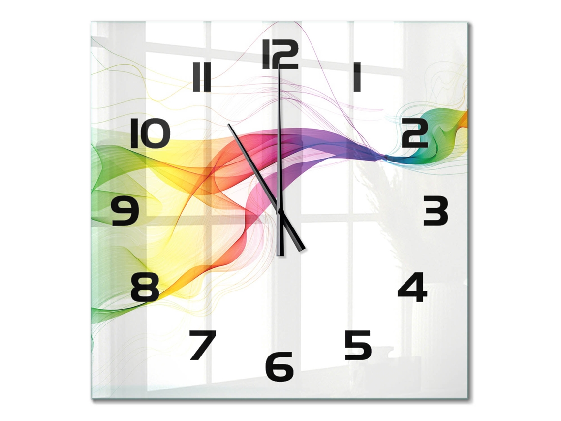 Relógio De Parede Multicor Decorativo Quadrado Espelharte (60x60 Cm)