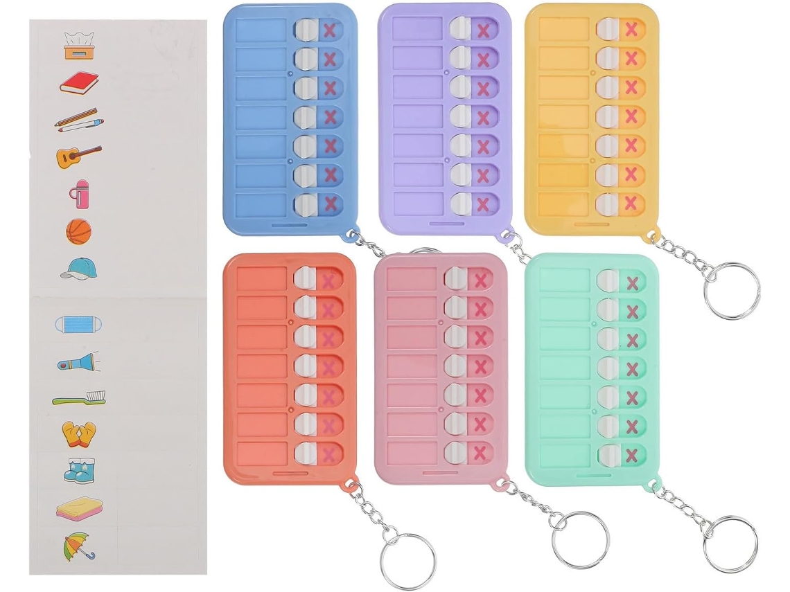 Planejador De Tâches Com Autocolantes Reutilizáveis 6pcs Para Garçon E Filhos Porte-clés En Abs
