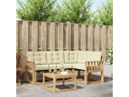 Vidaxl Conjunto De Sofás Para Exterior 5 Unid. Branco E Creme