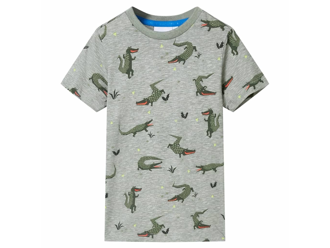 T-shirt Para Criança Caqui-claro Mesclado 140
